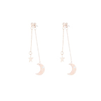 Rose Gold Star Pink Acrylic Moon Earrings - link has visual effect only