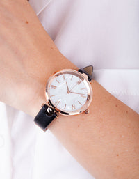 Black Rose Gold Marble Face Watch - link has visual effect only
