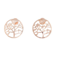 Rose Gold Tree Of Life Stud Earrings - link has visual effect only