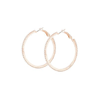 Rose Gold Single Row Diamante Hoop Earrings - link has visual effect only