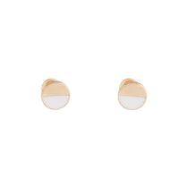 White Enamel Half Disc Earrings - link has visual effect only