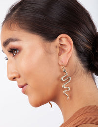 Snake Detailed Hook Earrings - link has visual effect only