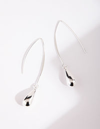 Polished Long Silver Teardrop Earrings - link has visual effect only