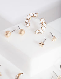Gold Diamante Mini Earring Stud 8-Pack - link has visual effect only